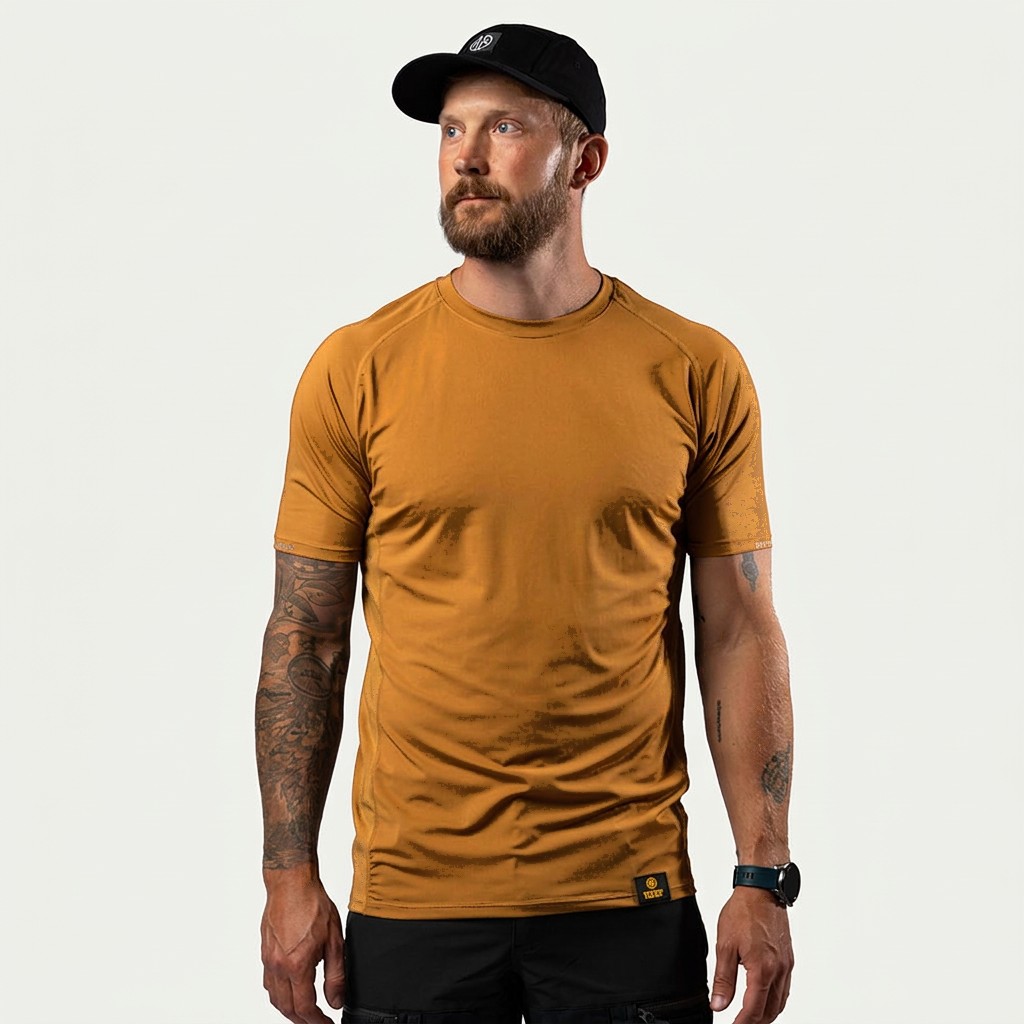Golden Oak BN205 Performance Tee on model